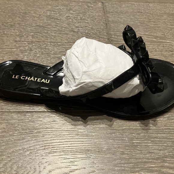 Black Bow Pyramid Stud Sandals - NWOT - Picture 3 of 6